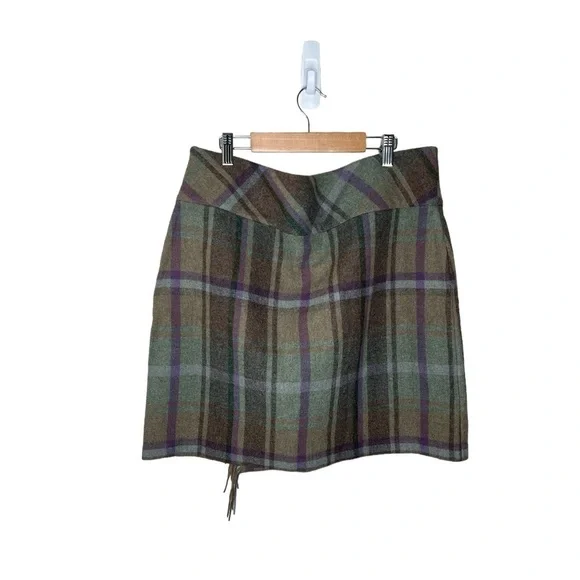 Lauren Ralph Lauren Women’s Plaid Fringe Trim Tweed Mini Skirt - Picture 10 of 16